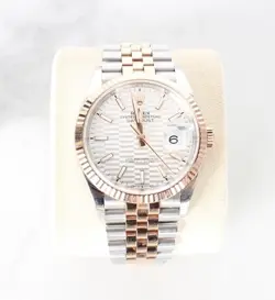ROLEX DATEJUST PALM MOTIF WHITE DIAL ROSE GOLD COMBINATION 36MM 2022 133533336