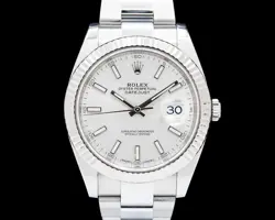 ROLEX 126334 DATEJUST 41 FLUTED SS SILVER DIAL