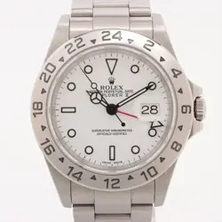 ROLEX EXPLORER II 16570 SS SS AT WHITE DIAL 2 EXTRA LINKS