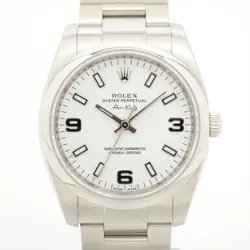 ROLEX AIR-KING 114200 SS SS AT WHITE DIAL 1 EXTRA LINK