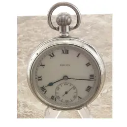 WW1 TRENCH OFFICERS SILVER  ROLEX 15 JEWEL POCKET WATCH 1918