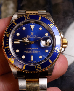 ROLEX 1999 18K GOLD 40MM OYSTER PERPETUAL SUBMARINER DATE USED
