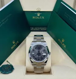 MINT ROLEX DATEJUST 41MM, WIMBLEDON, SLATE, OYSTER, 126300, DATED 2024
