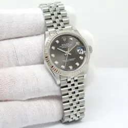 ROLEX 278274 DATEJUST WITH DARK GREY DIAMOND DIAL ON JUBILEE