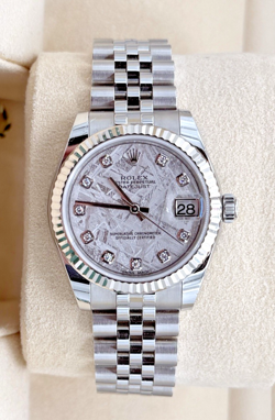 2020 ROLEX DATEJUST 31MM METEORITE DIAMOND DIAL STEEL JUBILEE LADIES 178274