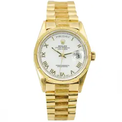 ROLEX PRESIDENT BARK 18248 DAY-DATE 18K YELLOW GOLD BARK BRACELET 36MM '96 B&P