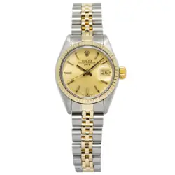 ROLEX DATE 6917 18K YG TWO TONE  JUBILEE AUTO CHAMPAGNE DIAL LADIES WATCH 26MM
