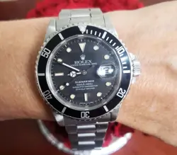 1989 ROLEX SUBMARINER 40MM STAINLESS STEEL OYSTER DATE AUTO BLACK DIAL 16610