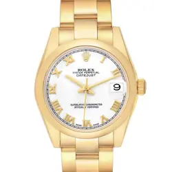 ROLEX PRESIDENT 31 MIDSIZE YELLOW GOLD WHITE DIAL LADIES WATCH 178248
