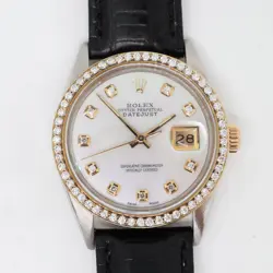 1984 VINTAGE ROLEX 16013 DATEJUST 36MM CUSTOM MOP DIAL AND DIAMONDS WATCH