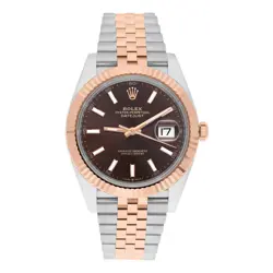 ROLEX DATEJUST 126331-0002 41MM JUBILEE CHOCOLATE DIAL STAINLESS STEEL & ROSE...