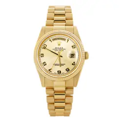 ROLEX DAY-DATE 36 PRESIDENT YELLOW GOLD CHAMPAGNE DIAL 36MM 118238