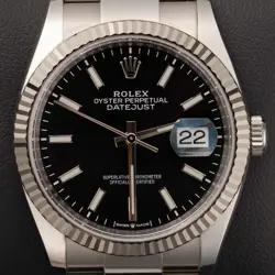 ROLEX DATEJUST 126234 FLUTED BEZEL WATCH 36MM OYSTER BRACELET BLACK DIAL