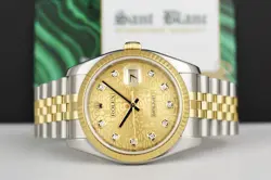 ROLEX 36mm 18kt Gold & SS DateJust Champagne Jubilee Diamond 116233 SANT BLANC