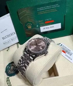 May 2025 Brand New Rolex Datejust 31mm Pink Roman Fluted Jubilee 278274