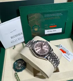 May 2025 Brand New Rolex Datejust 31mm Pink Roman Fluted Jubilee 278274