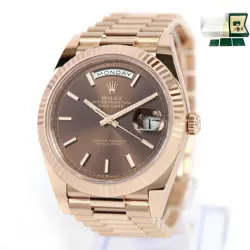 2024 ROLEX DAY-DATE PRESIDENT 228235 40MM CHOCOLATE ROSE GOLD BOX PAPERS