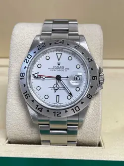 ROLEX EXPLORER II POLAR 40MM 16570 MINT COMPLETE SET SERVICED UNPOLISHED