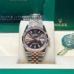 ROLEX 126231 DATEJUST 36MM STEEL ROSE GOLD CHOCOLATE BROWN DIAL JUBILEE 2025