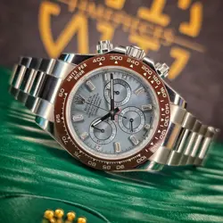 ROLEX DAYTONA 40MM PLATINUM 116506 BAGUETTE ICE BLUE DIAL CERAMIC BEZEL B&P