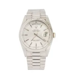 ROLEX DAY-DATE REF.18239 WHITE GOLD SILVER DIAL 36MM WATCH S SERIAL NUMBER 1993