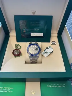 2022 ROLEX SUBMARINER 41MM 18K WHITE GOLD, BLUE DIAL 126619LB FULL SET MINT