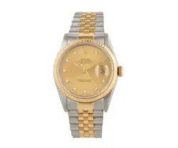 1991 ROLEX DATEJUST 16233, 36MM, ORIGINAL CHAMPAGNE DIAMOND DIAL, TWO TONE WATCH