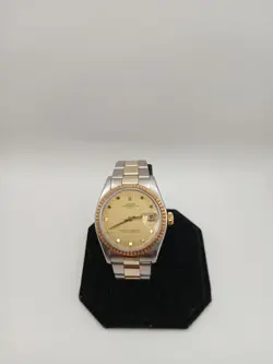 VINTAGE ROLEX MEN'S DATE 1505 2TONE YELLOW GOLD STAINLESS STEEL WATCH CHAMPAGNE