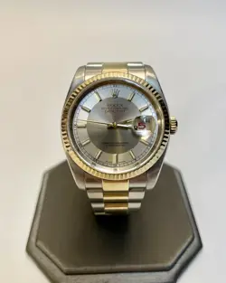 ROLEX 2004 DATEJUST MODEL 116233 FLUTED OYSTER 2 TONE WATCH