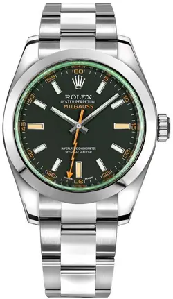 ROLEX MILGAUSS 40MM SILVER OYSTER BRACELET WITH SILVER BEZEL 116400
