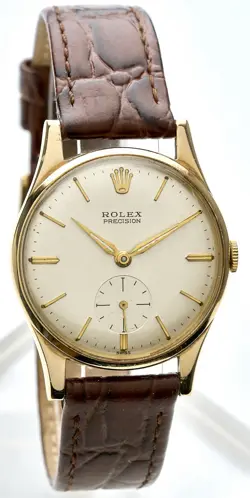 ROLEX PRECISION SWISS 9K SOLID GOLD ‘1974’ REF 12868 GENTS VINTAGE WATCH 32MM