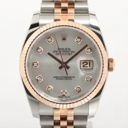 ROLEX DATEJUST STAINLESS STEEL & ROSE GOLD WITH MOTHER OF PEARL DIAMOND DIAL 116