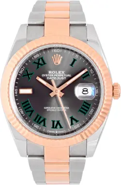ROLEX DATEJUST 18K ROSE GOLD AND STAINLESS STEEL WIMBLEDON DIAL
