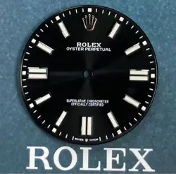 ROLEX 41MM BLACK DIAL FOR 124300 OYSTER PERPETUAL CHROMALIGHT GENUINE MEN'S