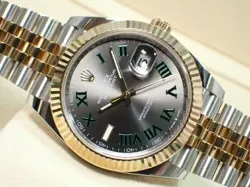 ROLEX DATEJUST41 SLATE/ GREEN ROMAN JUBILEE BRACELET YG COMBINATION 126333 '25 M