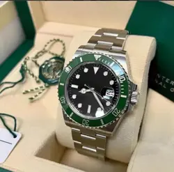 ROLEX SUBMARINER 41MM STAINLESS STEEL BLACK DIAL GREEN BEZEL STARBUCKS/KERMIT