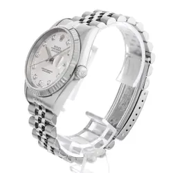ROLEX DATEJUST 10P DIAMOND 16234G SILVER A 244360