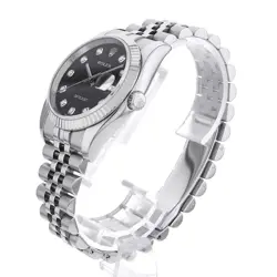 ROLEX DATEJUST 10P DIAMOND 116234G BLACK CARVING COMPUTER 5 ROWS JUBILESS 897396