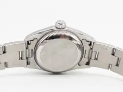$9000 ROLEX OYSTER PERPETUAL NO HOLES BLACK DIAL SS Ladies Watch SERVICED