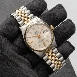 ROLEX DATEJUST 16013 GOLD AND SILVER JUBILEE BRACELET WITH SILVER DIAL 1979 YEAR
