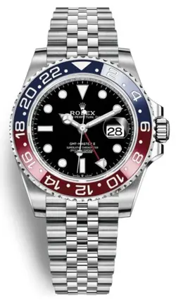 ROLEX STEEL GMT-MASTER II 40 WATCH - BLUE AND RED PEPSI BEZEL 2024 UNWORN