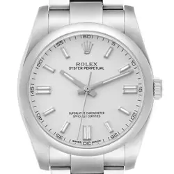 ROLEX OYSTER PERPETUAL 36 SILVER DIAL STEEL MENS WATCH 116000