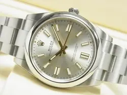 ROLEX OYSTER PERPETUAL 41 SILVER 124300 TO206075