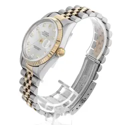 ROLEX DATEJUST 10P DIAMOND 16233NG WHITE SHELL U 71352