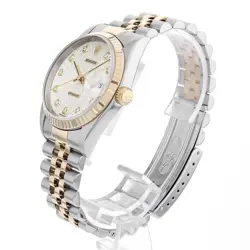 ROLEX DATEJUST 10P DIAMOND 16233G SILVER CARVING COMPUTER P 897760
