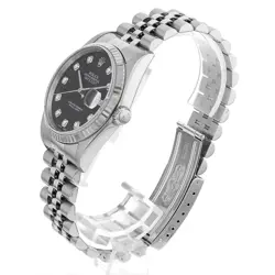 ROLEX DATEJUST 10P DIAMOND 16234G BLACK D 71529