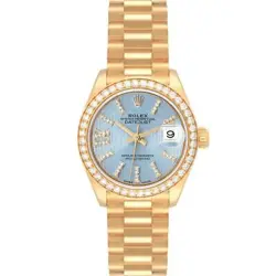 ROLEX DATEJUST PRESIDENT YELLOW GOLD DIAMOND BEZEL LADIES WATCH 279138