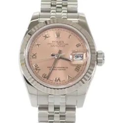 ROLEX DATE JUST 179174 K18 white gold pink silver automatic #008