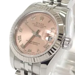 ROLEX DATE JUST 179174 K18 white gold pink silver automatic #008