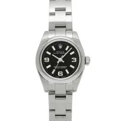USED ROLEX OYSTER PERPETUAL 26 176200 BLACK LADIES WATCH #512212